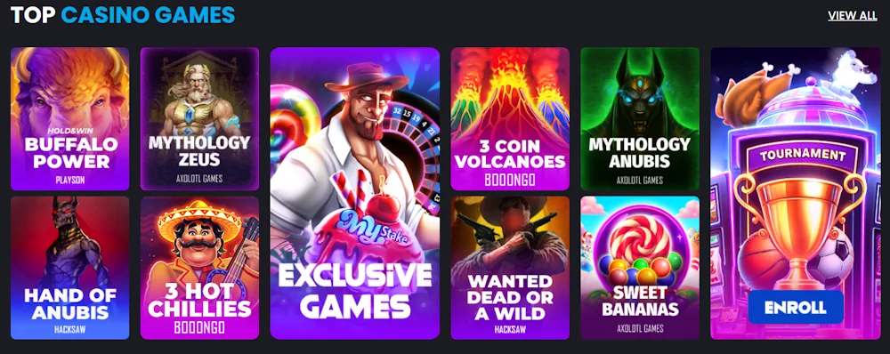 Jeux de casino MyStake